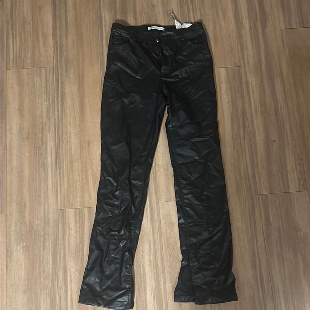 Zara Black Leather Pants